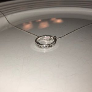 Silver Helzberg promise ring with chain